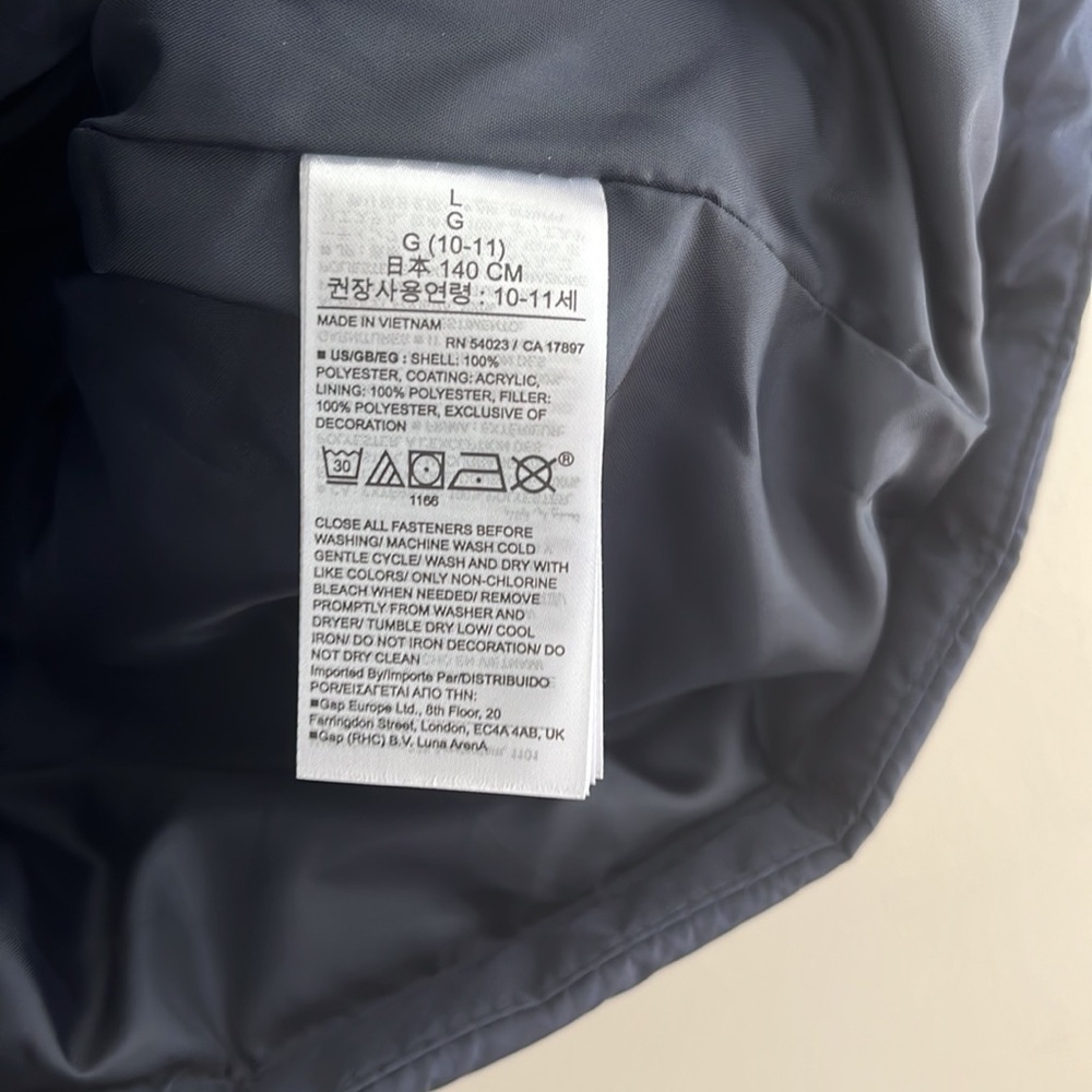 GAP Puffer Vest ColdControl Water Resistant L‎ Navy Kids Winter Fall Casual - Picture 3 of 6